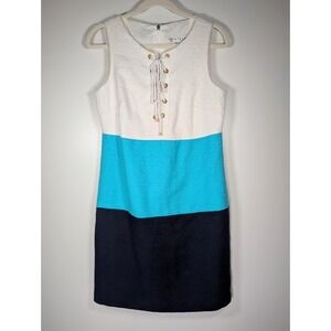 Trina Turk Miss Brady Colorblock Lace-Up Dress Sz 6